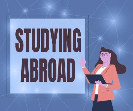 Text caption presenting Studying Abroad. Internet Concept learn outside of home Stock Illustration