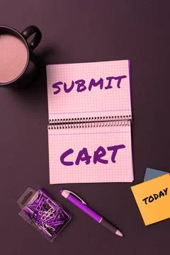 Text caption presenting Submit Cart. Business showcase Sending shopping list of Foto stock
