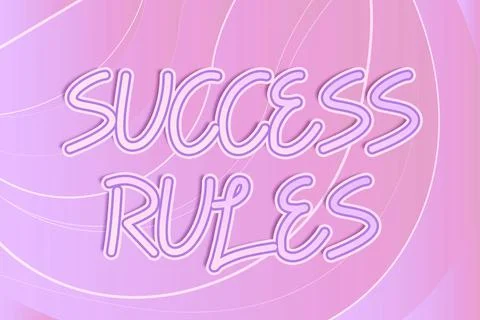 Text caption presenting Success Rules. Business idea established ways of setting Stock-Illustration