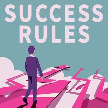 Text caption presenting Success Rules. Word Written on established ways of Stock-Illustration