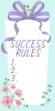 Text caption presenting Success Rules. Business approach established ways of Stock Illustration
