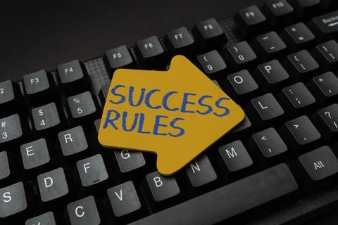 Text caption presenting Success Rules. Conceptual photo able to achieve all the Stock Photos