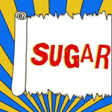 Text caption presenting Sugar. Concept meaning sweet crystalline substance 库存插图