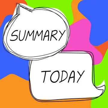 Text caption presenting Summary. Business approach Brief Statement Abstract Ilustración de archivo