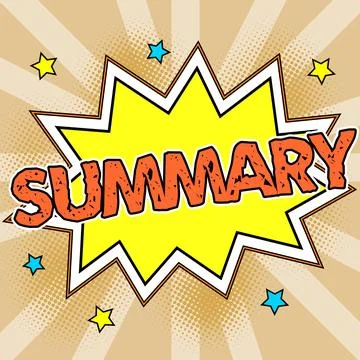 Text caption presenting Summary. Word for Brief Statement Abstract Synopsis イラスト素材