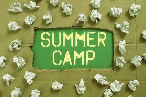 Text caption presenting Summer Camp. Concept meaning Supervised program for kids Stock Photos
