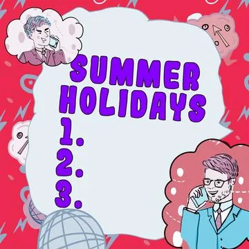 Text caption presenting Summer Holidays. Conceptual photo Vacation during the Stock Illustration