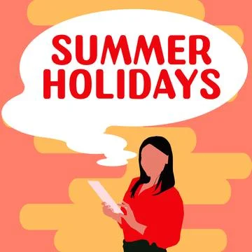 Text caption presenting Summer Holidays. Business approach Vacation during the Stockillustratie