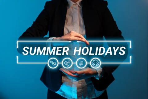 Text caption presenting Summer Holidays. Business idea Vacation during the Stock Photos