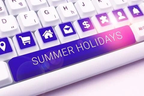 Text caption presenting Summer Holidays. Business concept Vacation during the Stock Photos