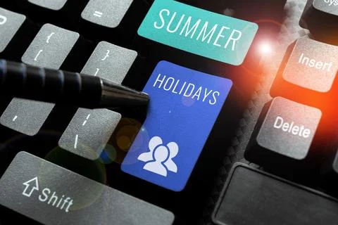 Text caption presenting Summer Holidays. Business approach Vacation during the Stock Photos