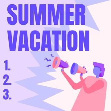 Text caption presenting Summer Vacation. Conceptual photo the time when children イラスト素材
