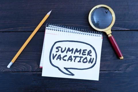 Text caption presenting Summer Vacation. Internet Concept several short trips 写真素材