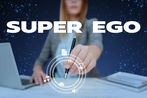 Text caption presenting Super Ego. Business showcase The I or self of any person Stock Photos