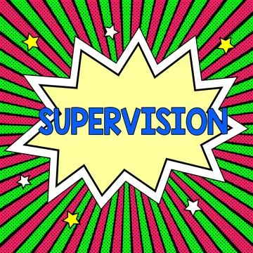 Text caption presenting Supervision. Business approach monitoring and 스톡 일러스트