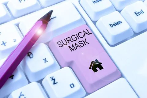 Text caption presenting Surgical Mask. Concept meaning worn by health Stock Photos