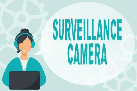 Text caption presenting Surveillance Camera. Business concept Closed Circuit 스톡 일러스트
