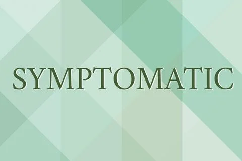 Text caption presenting Symptomatic. Internet Concept serving as symptom or sign Stock Illustration