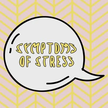 Text caption presenting Symptoms Of Stress, Conceptual photo serving as sympt Illustrazione stock