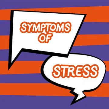 Text caption presenting Symptoms Of Stress. Business overview serving as symptom Stock Illustration