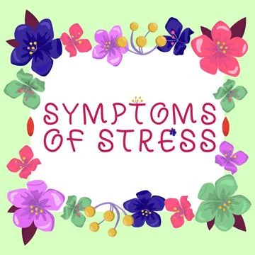 Text caption presenting Symptoms Of Stress. Conceptual photo serving as symptom Stockillustratie