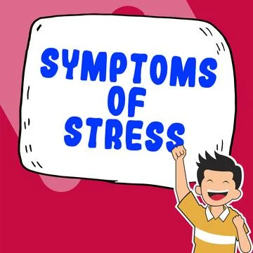 Text caption presenting Symptoms Of Stress. Internet Concept serving as symptom 스톡 일러스트