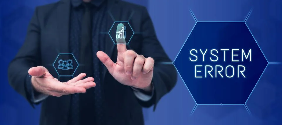 Text caption presenting System Error. Concept meaning Technological failure Stock Photos