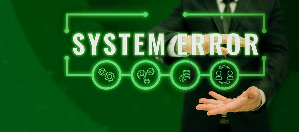 Text caption presenting System Error. Internet Concept Technological failure 스톡 사진