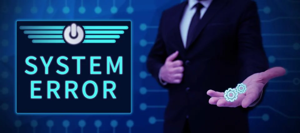 Text caption presenting System Error. Internet Concept Technological failure Foto stock