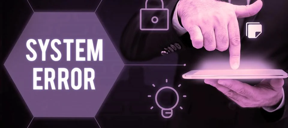 Text caption presenting System Error. Business overview Technological failure Stock Photos