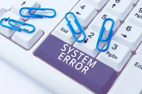 Text caption presenting System Error. Conceptual photo Technological failure Stock Photos