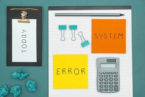 Text caption presenting System Error. Conceptual photo Technological failure Stock Photos