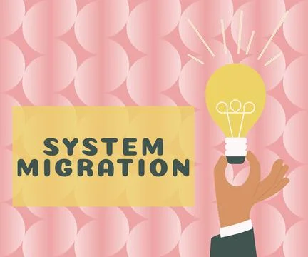 Text caption presenting System Migration. Business idea moving from the use of Stock-Illustration