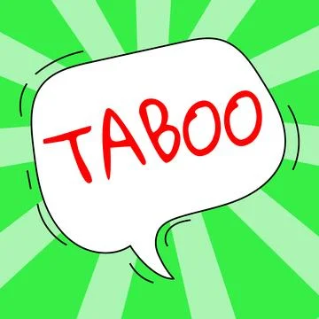 Text caption presenting Taboo. Business idea a social or religious custom Stock Illustration