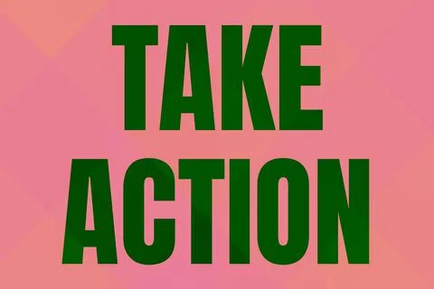 Text caption presenting Take Action. Word Written on positive act of making a イラスト素材
