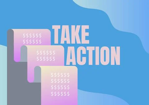 Text caption presenting Take Action. Business showcase advices someone to do 스톡 일러스트