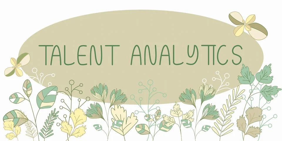 Text caption presenting Talent Analytics. Concept meaning data mining and Stock Illustration