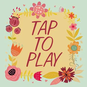 Text caption presenting Tap To Play. Business approach Touch the screen to start Ilustração Stock