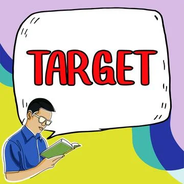 Text caption presenting Target. Business idea person object or place selected as Stock Illustration