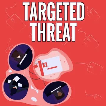 Text caption presenting Targeted Threat. Business showcase class of malware Stock Illustration