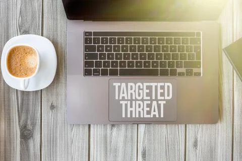 Text caption presenting Targeted Threat. Internet Concept class of malware 写真素材