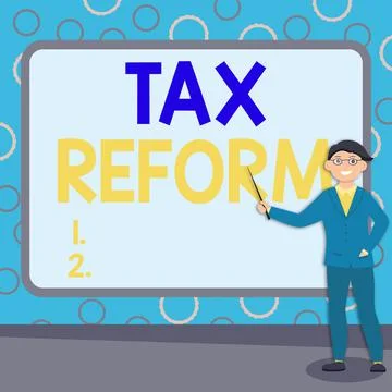Text caption presenting Tax Reform. Internet Concept government policy about the Stock Illustration