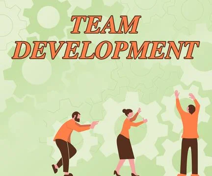 Text caption presenting Team Development. Business approach learn why and how Stock Illustration