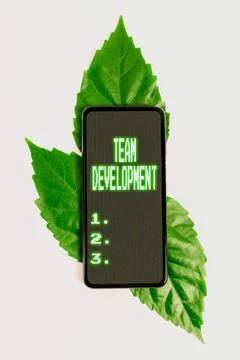 Text caption presenting Team Development. Business idea learn why and how small Foto stock