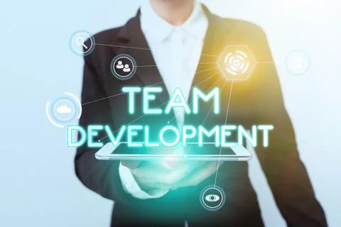 Text caption presenting Team Development. Business idea learn why and how small Foto stock