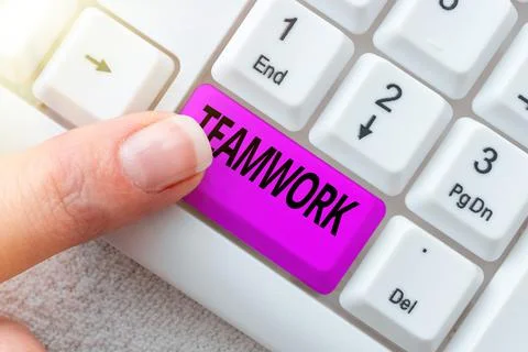 Text caption presenting Teamwork. Business approach combined action of group Stock Photos