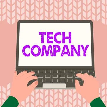 Text caption presenting Tech Company. Internet Concept a company that invents or Stock Illustration