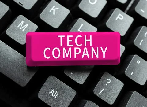Text caption presenting Tech Company. Business approach a company that invents Foto stock