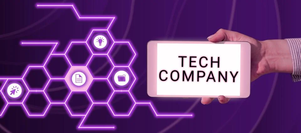 Text caption presenting Tech Company. Business approach a company that invents Foto stock