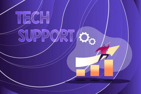 Text caption presenting Tech Support. Internet Concept Assisting individuals who Stock Illustration
